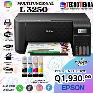 IMPRESORA EPSON L3250 MULTIFUNCIONAL INALAMBRICA, TINTA CONTINUA DE FABRICA